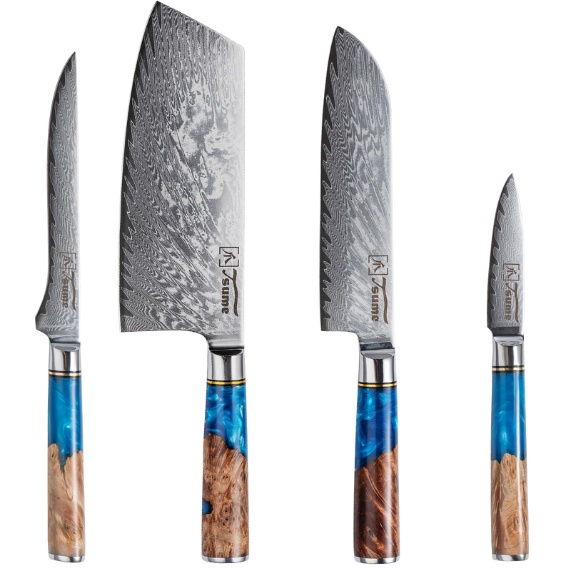 4 teiliges Exotic Messerset saphir Packshot