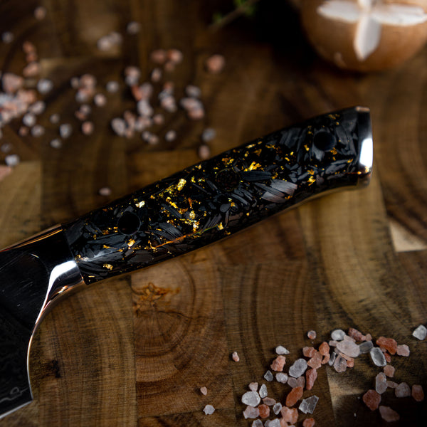 küchenmesser carbon gold griff 